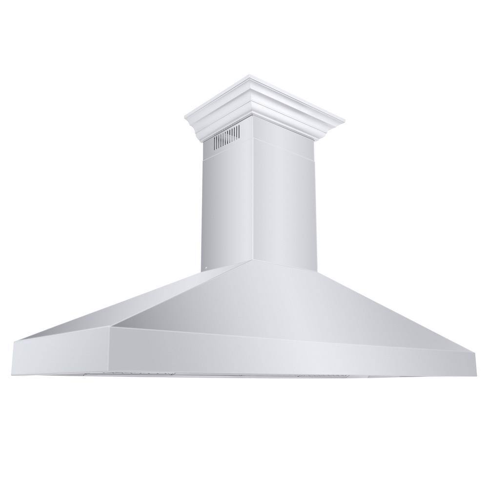 ZLINE Kitchen and Bath 60 in. 500 CFM Convertible Vent Wall Mount Range Hood with Crown Molding in Stainless Steel, Brushed 430 Stainless Steel