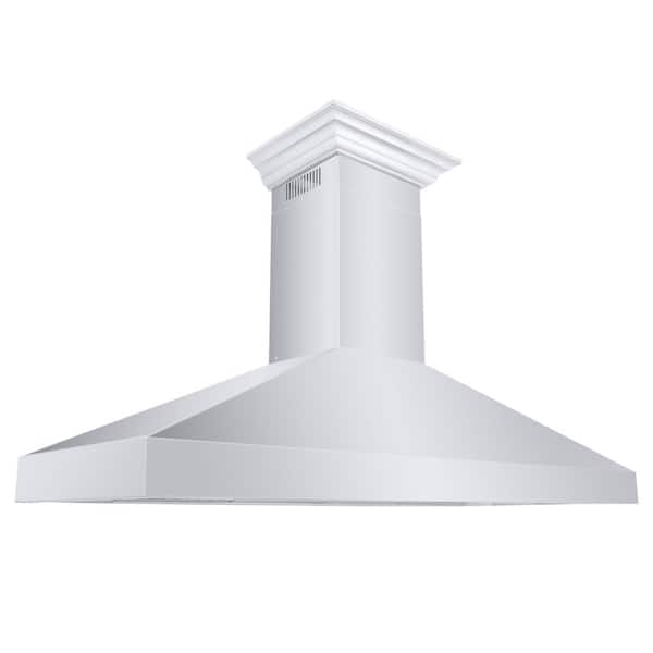 ZLINE Kitchen and Bath 60 in. 500 CFM Convertible Vent Wall Mount Range Hood with Crown Molding in Stainless Steel