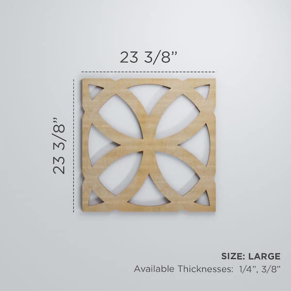 Ekena Millwork 23-3/8 in. x 23-3/8 in. x 1/4 in. Wood MDF Large