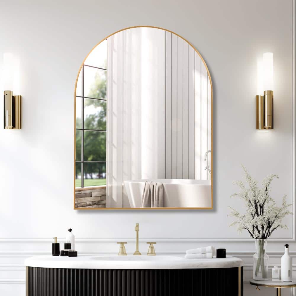 30x40 Inch Gold Metal Framed Arched Bathrrom Mirror price history on PriceWatchPro