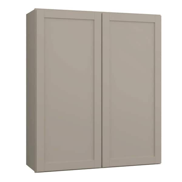 Hampton Bay Courtland 36 in. W x 12 in. D x 42 in. H Assembled Shaker Wall Kitchen Cabinet in Sterling Gray