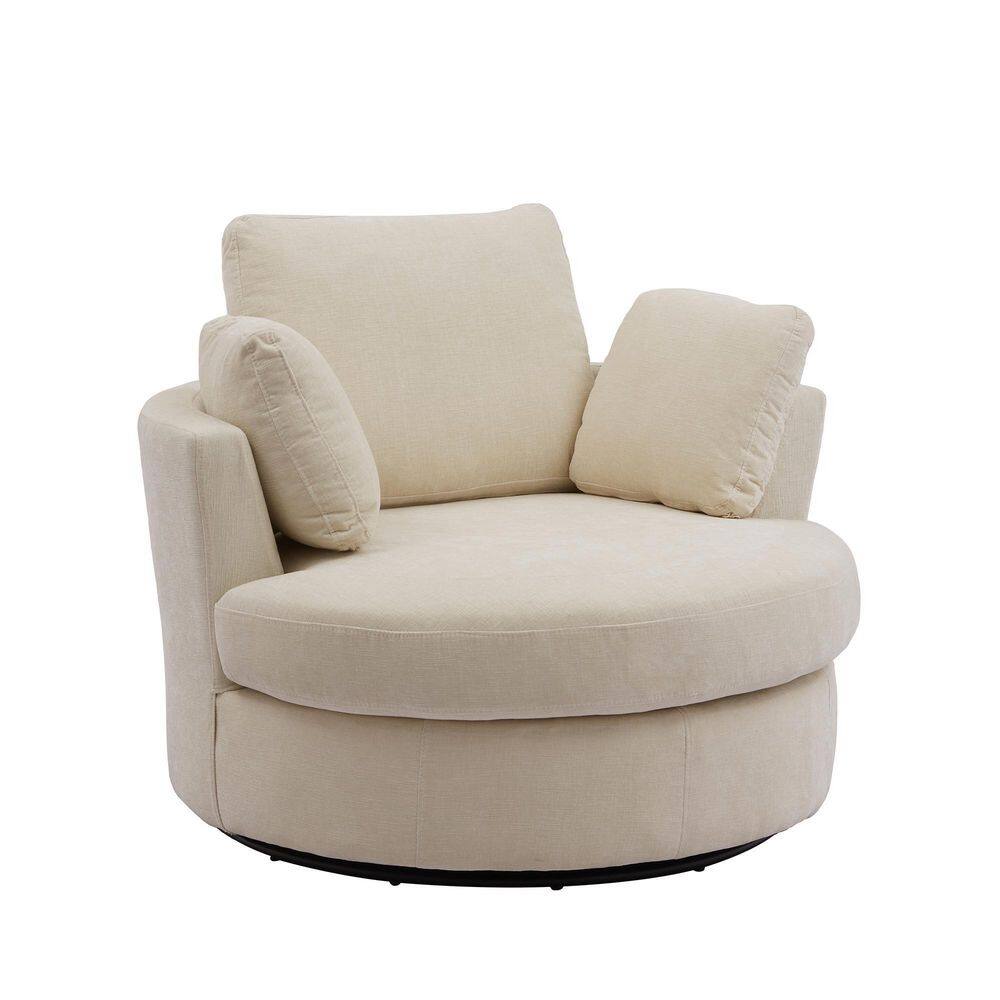 Beige swivel barrel chair new arrivals