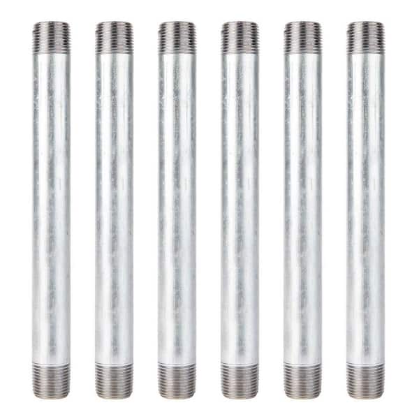 PIPE DECOR 1/2 in. x 8 in. Galvanized Steel Nipple (6-Pack)
