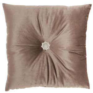 Inspire Me! Home Décor Taupe 18 in. x 18 in. Throw Pillow