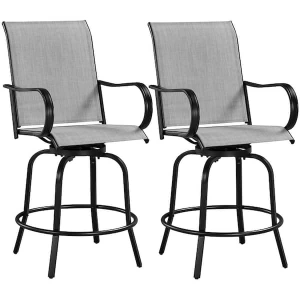Yaheetech Patio Swivel Metal Outdoor Bar Stool (2-Pack)