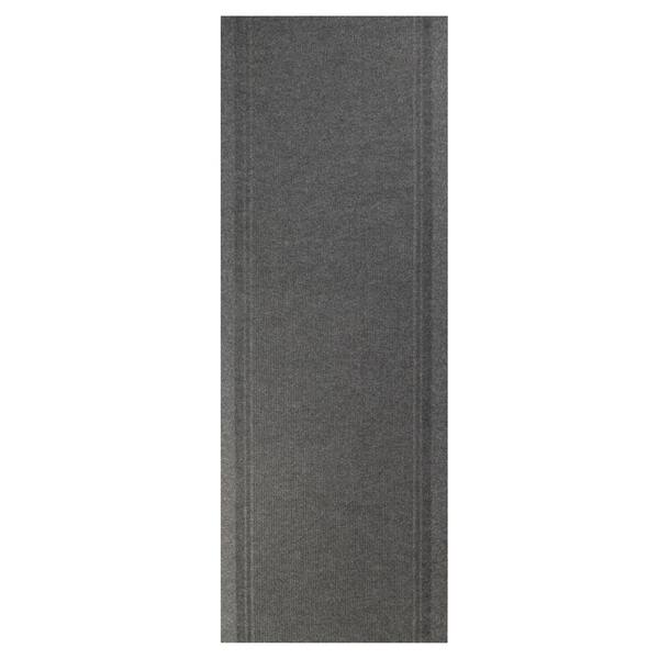Custom Tracker Indoor/Outdoor Hallway Runner Rug 3 ft. W x 41 ft. L Gray Polyester Garage Flooring