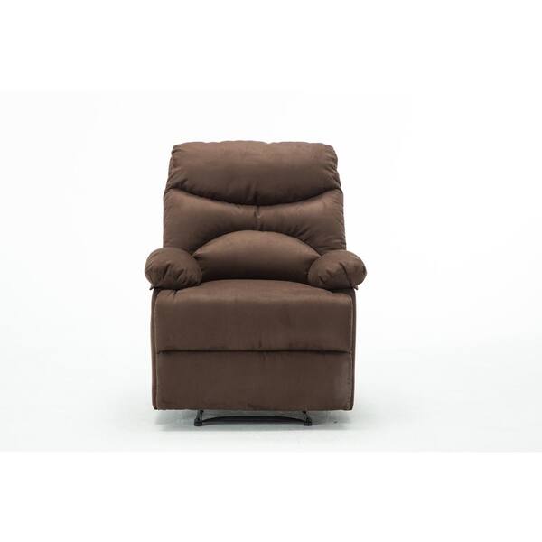 Unbranded 27.6 in. Width Big and Tall Brown Suede Eight Point Massage Power Recliner