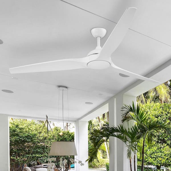 Arcas 72 in. Outdoor Matte White Integrated LED Ceiling Fan with 5-CCT and 7-RGB Selections, Remote Included