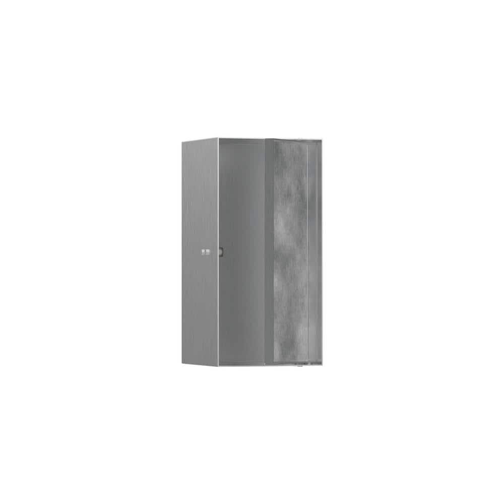 Brushed Stainless Steel Wall Niche with Tileable Door
