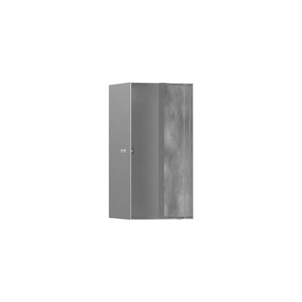 XtraStoris Rock 9 in. W x 15 in. H x 6 in. D Stainless Steel Shower Niche with Tileable Door in Brushed Stainless Steel