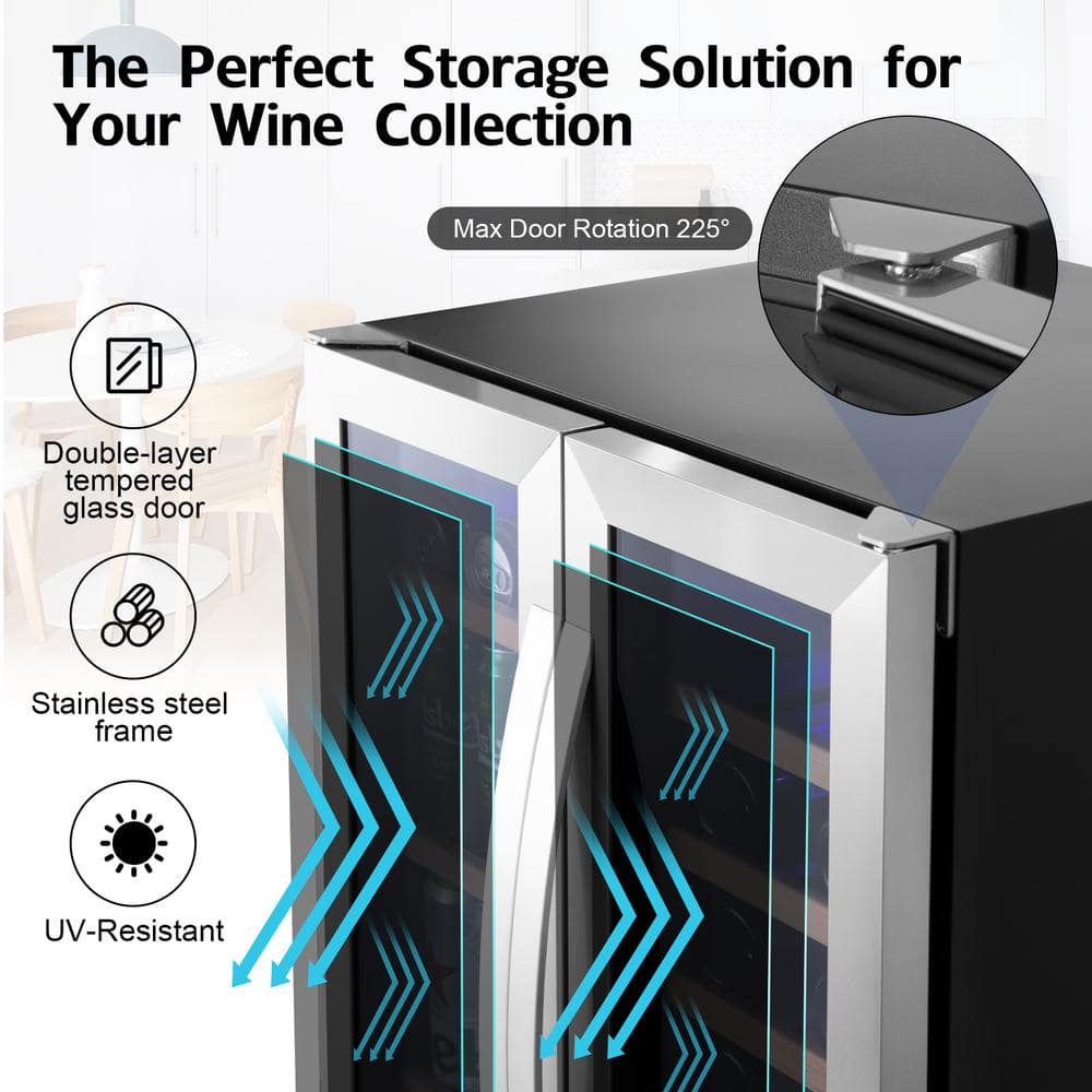 24-Inch Dual Zone Stainless Steel Wine and Beverage Refrigerator