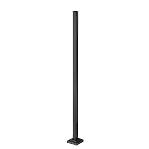 Outdoor Post 96 in. Black Aluminum Hardwired Outdoor Weather Resistant Surface Mount/Base Light Post