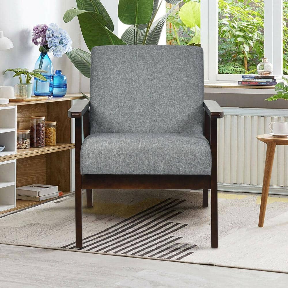 Gray Fabric Arm Chair (Set of 1)