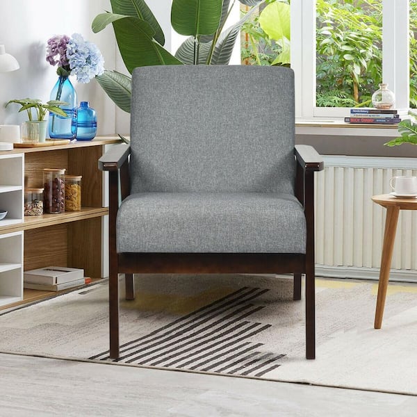 Boyel Living Gray Fabric Arm Chair (Set of 1)