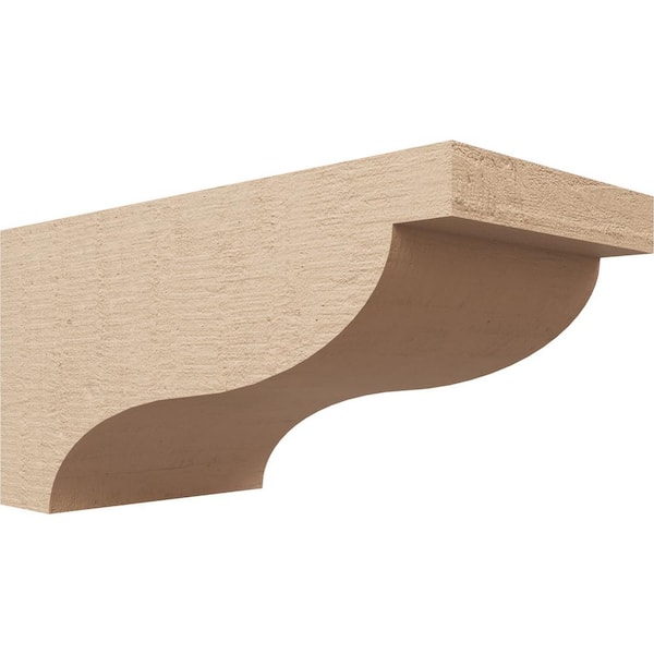 Ekena Millwork 6 in. x 12 in. x 6 in. Series 3 Wide Garner Rough Cedar Woodgrain Timberthane Polyurethane Corbel, Primed Tan