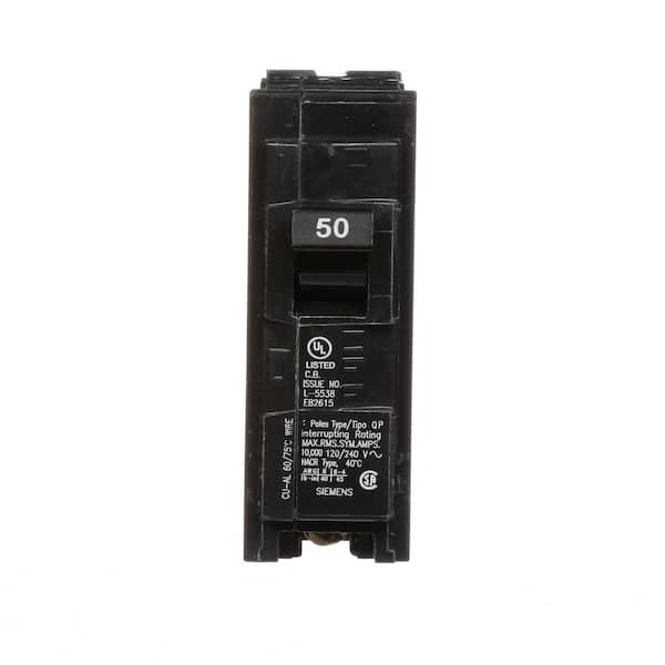 Siemens 50 Amp Single-Pole Type QP Circuit Breaker