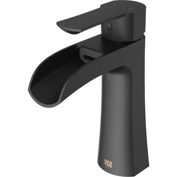 VIGO Paloma Single Handle Single-Hole Bathroom Faucet in Matte Black