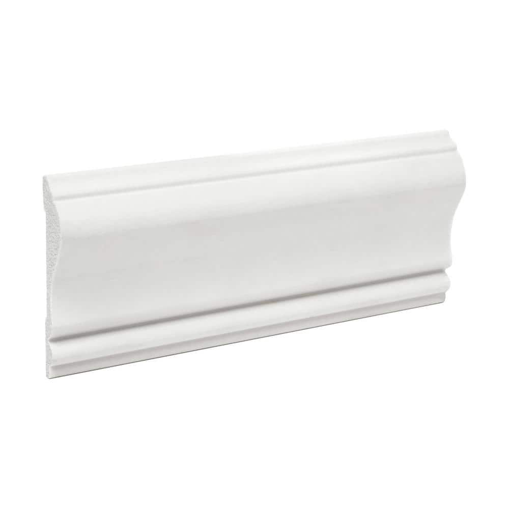 6" White Recycled Polystyrene Panel Moulding Sample