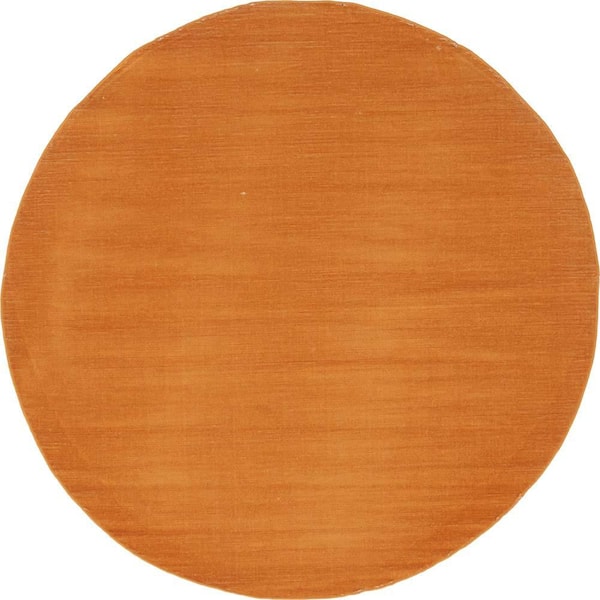 Unique Loom Williamsburg Solid Orange 5' 0 x 5' 0 Round Rug
