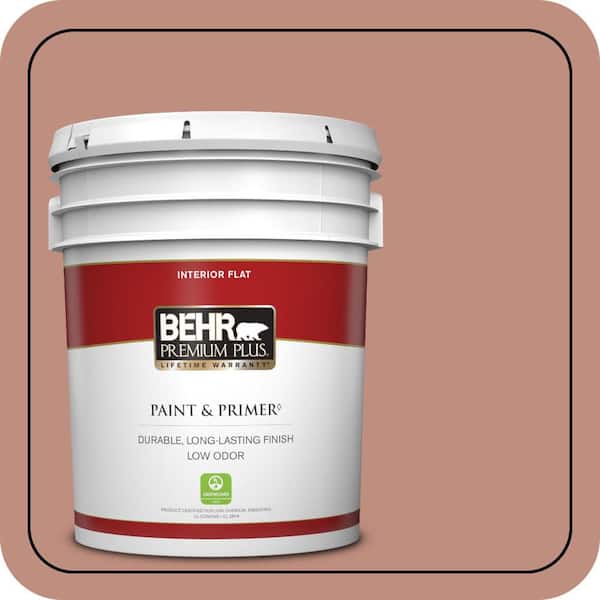 BEHR PREMIUM PLUS 5 gal. #200F-4 Foxen Flat Low Odor Interior Paint & Primer