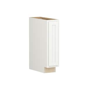 Shaker Partial Overlay 9 in. W x 24 in. D x 34.5 in. H Plywood Assembled Full Height Base Kitchen Cabinet in Linen White