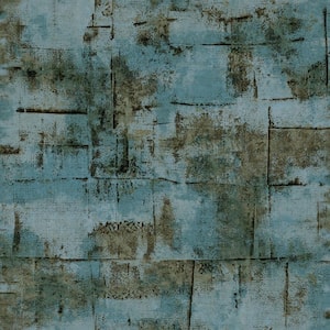 Blue/Grey Italian Textures 2-Block Texture Vinyl on Non-Woven Non-Pasted Wallpaper Roll (Covers 57.75 sq.ft.)