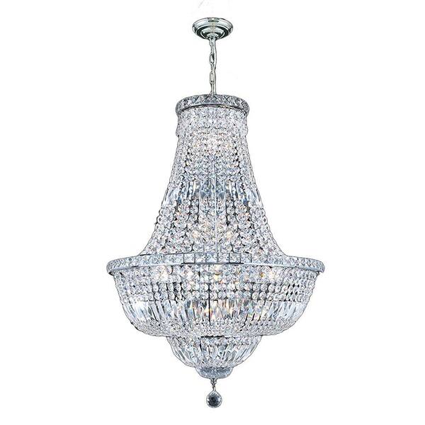 Worldwide Lighting Empire Collection 15-Light Polished Chrome and Crystal Chandelier
