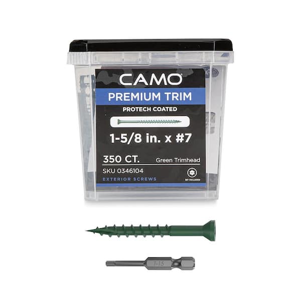 CAMO 1-5/8 in. #7 ProTech Green Premium Star Drive Trim Screws (350-Count)