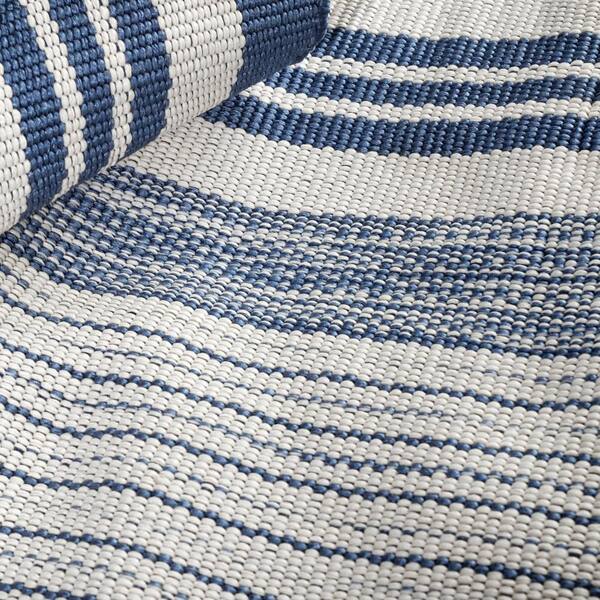 Quincy Stripe Handwoven Denim 3 ft. x 5 ft. Outdoor Area Rug