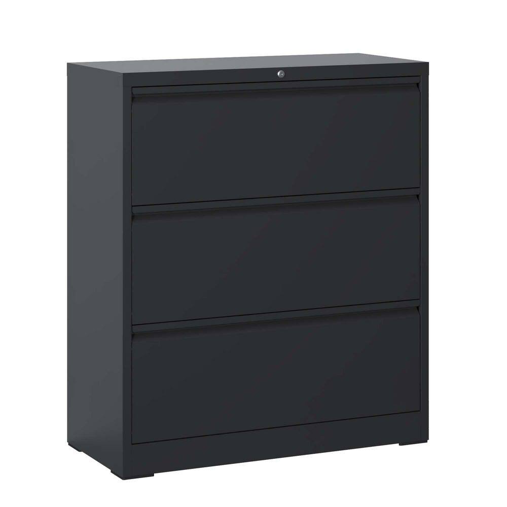 15.75 in. W 3 Drawer Metal File Cabinet with Lock, Black Filing Cabinets, Tool Chests price history on PriceWatchPro