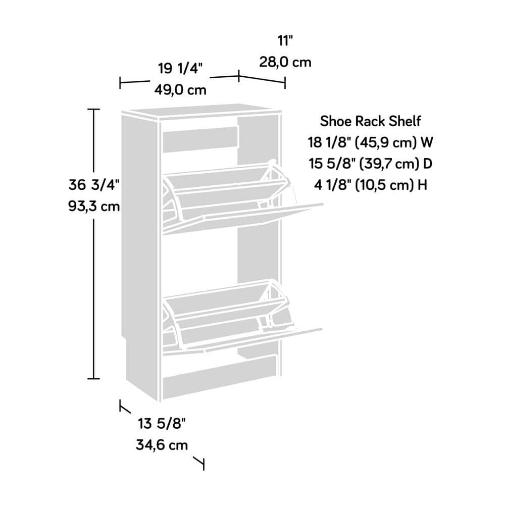 White Wood Tilt-Out Shoe Storage Cabinet
