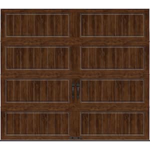 Gallery Steel Long Panel 9 ft x 7 ft Insulated 6.5 R-Value Wood Look Walnut Garage Door without Windows