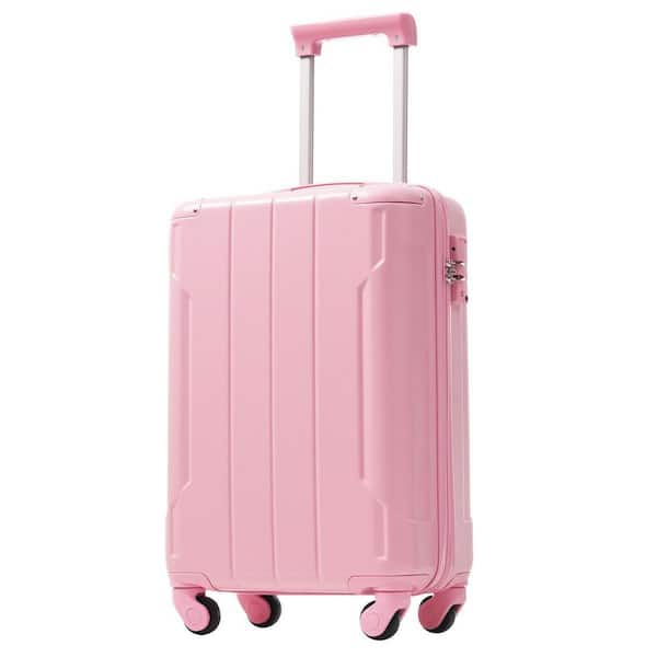 LIVACA 3-Piece Pink Lightweight ABS Plastic Hardside Spinner