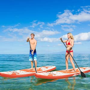 11 ft. Inflatable Stand Up Paddle Board with Backpack Aluminum Paddle Pump