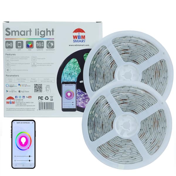 WBM SMART LED Multi-Color Strips Light, RGB Strips Light, Wi-Fi (1x5M) (Pack of 2)