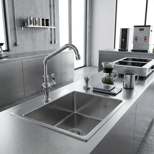 10 in. Swing Spout Single Handle Single Hole Deck Mount Standard Kitchen Faucet Spot Resistant in Polished Chrome