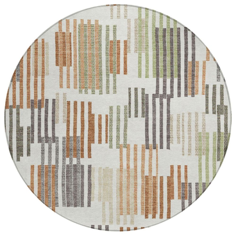 Chantille Machine Washable Indoor/Outdoor Abstract ACN2598 Ivory 8 ft. x 8 ft. Round Rug price history on PriceWatchPro