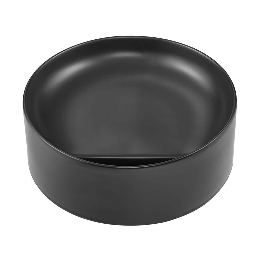 Beau 16.5" Matte Black Round Ceramic Vessel Sink