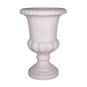 29 in. H Light Aged White Cast Stone Fiberglass Double Bulbous Urn