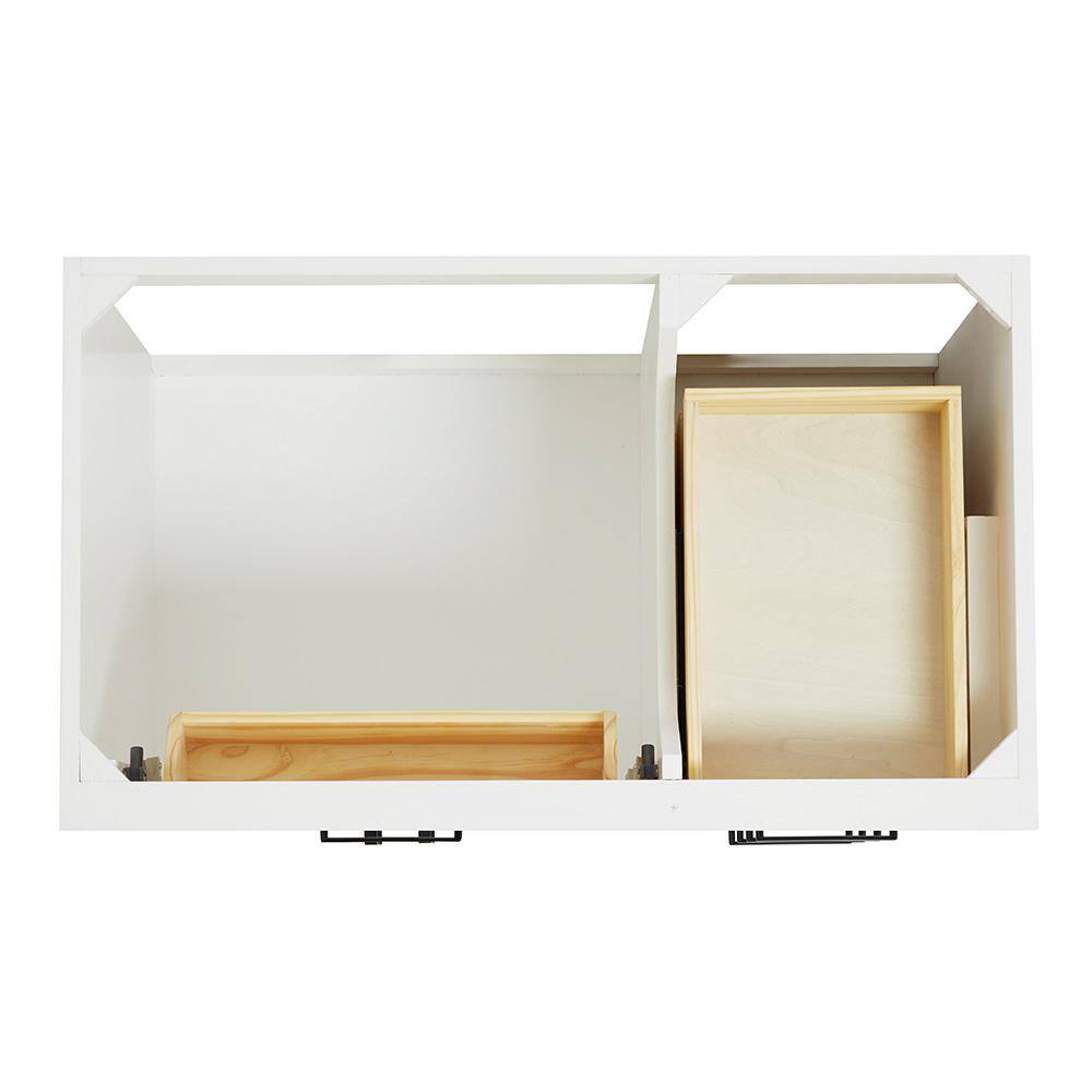 White Hardwood Freestanding Single Vanity with Quartz Top