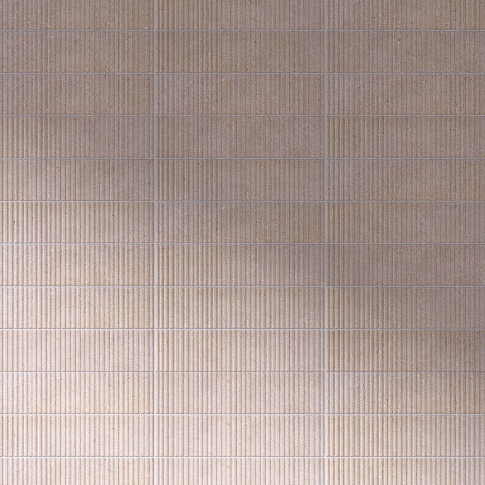 Beige 3" x 12" Ceramic Stone Look Subway Wall Tile