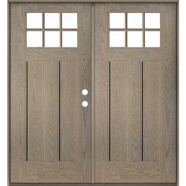 Krosswood Doors Craftsman 72 in. x 80 in. 6-Lite Left-Active/Inswing ...