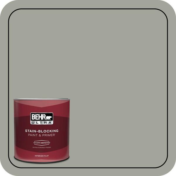 BEHR ULTRA 1 qt. #N380-4 Strong Winds Extra Durable Flat Interior Paint & Primer