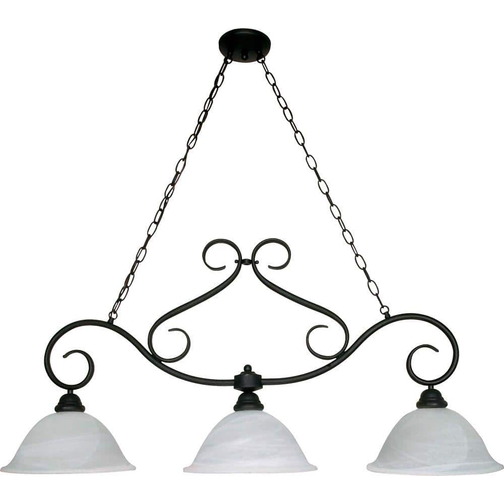 Castillo Textured Black Glass 3-Light Pendant