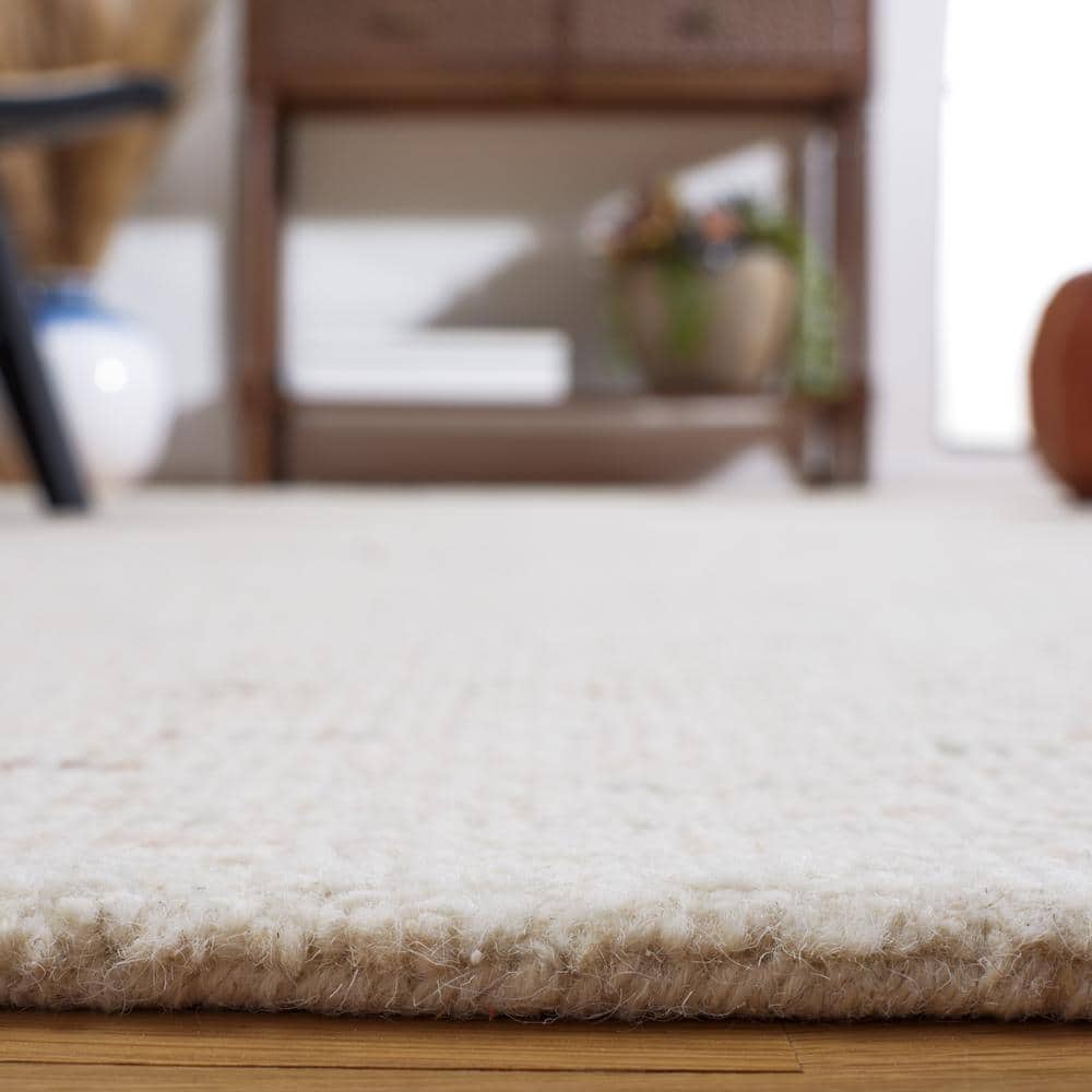 Ivory Elegance Abstract Hand-Tufted Wool Rug - 6' x 9'