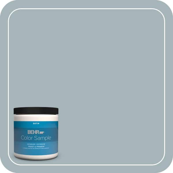 BEHR PREMIUM PLUS 8 oz. #ECC-22-2 Bay View Satin Enamel Interior/Exterior Paint & Primer Color Sample