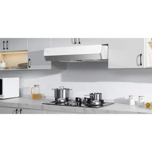 Pixie Air Slim Line 36 in. 640 CFM Convertible Under Cabinet Range Hood in Off-White with Light
