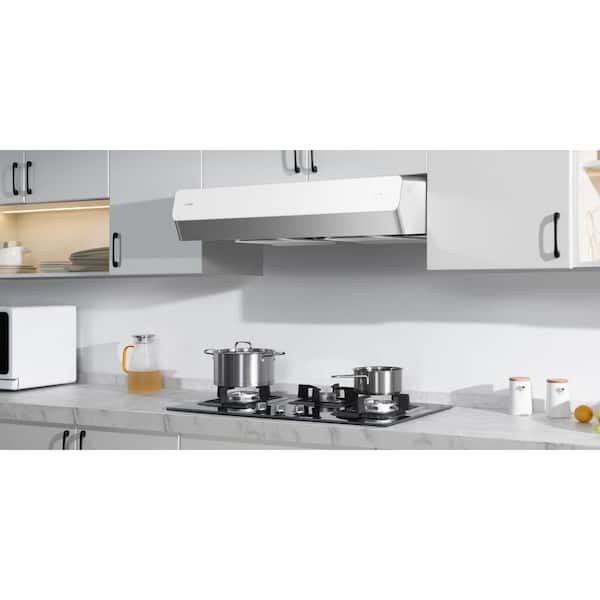 Pixie Air Slim Line 36 in. 640 CFM Convertible Under Cabinet Range Hood in Off-White with Light