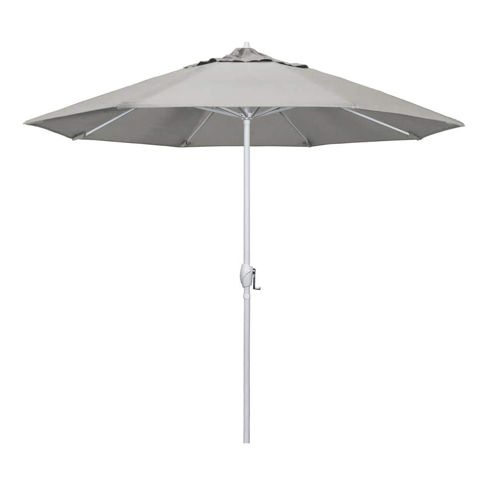 9 ft. Matted White Aluminum Market Patio Umbrella Auto Tilt in Granite Sunbrella price history on PriceWatchPro