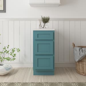 15 in. W x 21 in. D x 32.5 in. H 3-Drawer Bath Vanity Cabinet Only in Sea Green